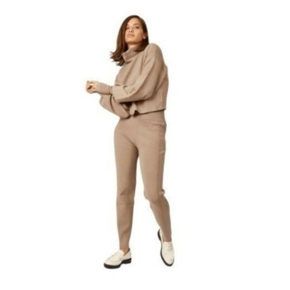Silk‎ & Salt Luxe Knit Lounge Set Taupe Brown Heavyweight Knit S